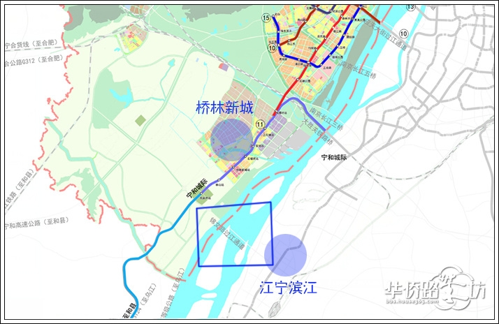 着江北新区东风#--江宁滨江(锦文路过江通道)规