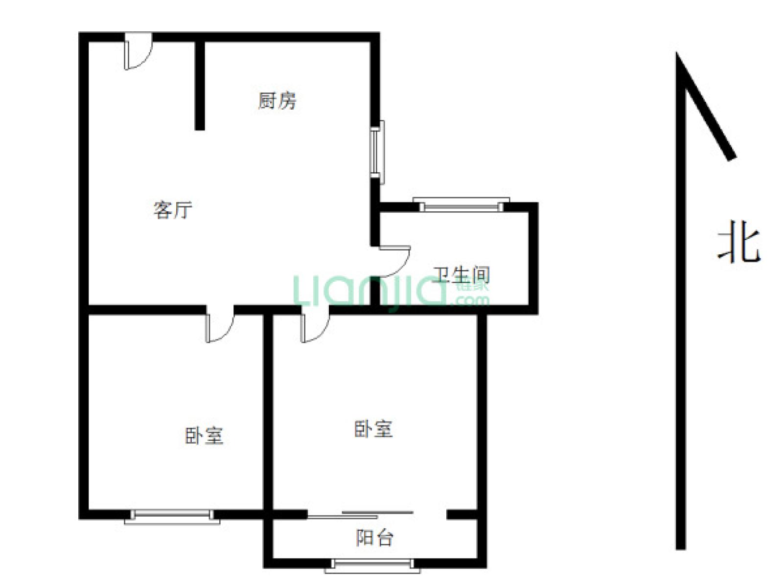 建邺区奥南金穗花园2室1厅户型图