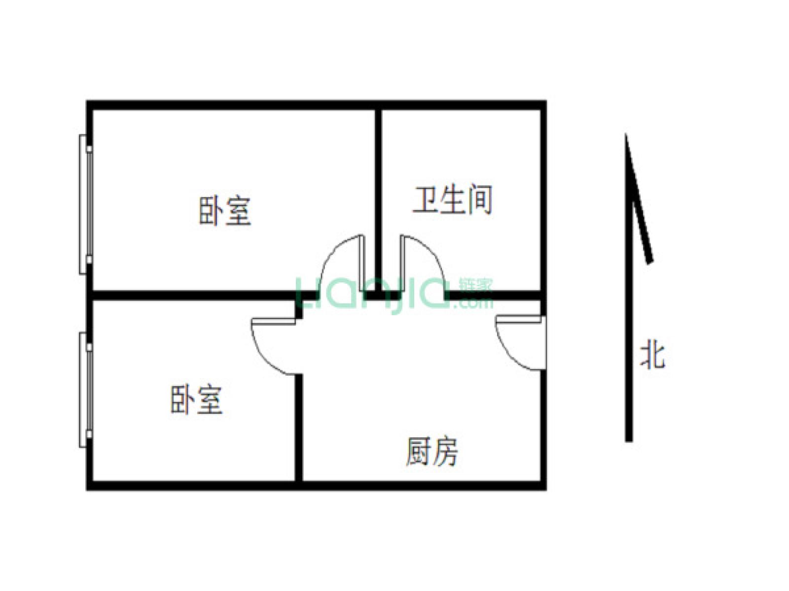 江宁区将军大道托乐嘉单身公寓2室1厅户型图